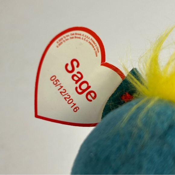 NWT Ty Teal Plush Toy with Silver and Yellow Accents - Picture 3 of 4